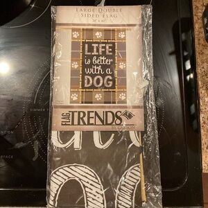 Dog-Themed Flag - Black and White